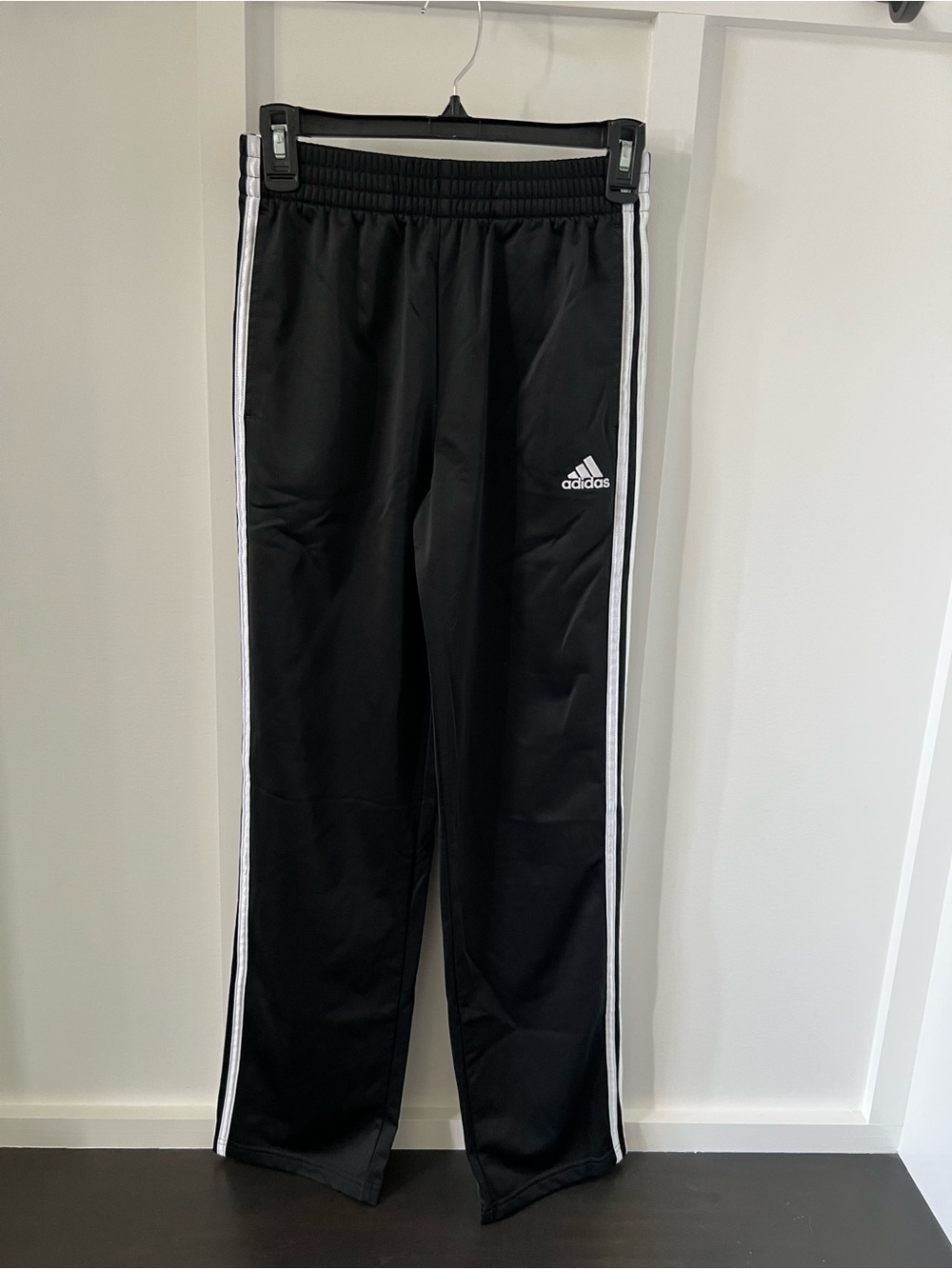 adidas Black Jogger Pants with White Side Stripes
